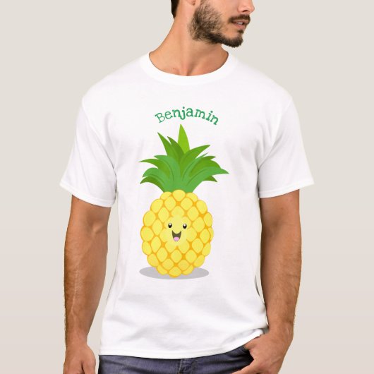 Cute pineapple cartoon illustratie t-shirt (Voorkant)