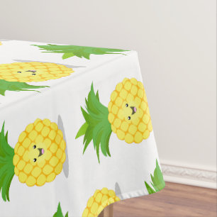 Cute pineapple cartoon illustratie tafelkleed