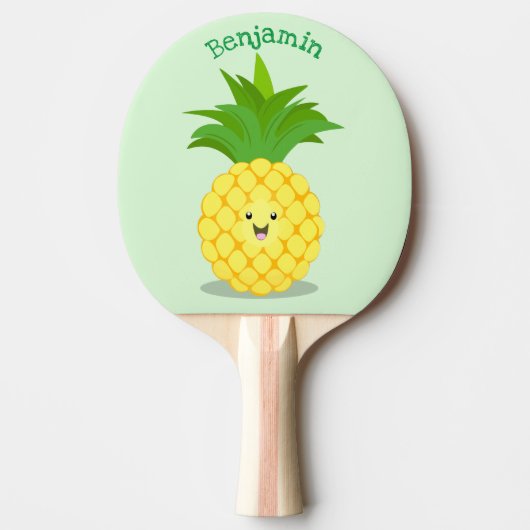 Cute pineapple cartoon illustratie tafeltennisbatje (Voorkant)