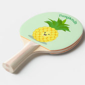Cute pineapple cartoon illustratie tafeltennisbatje (Voorkant Gekanteld)
