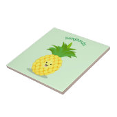 Cute pineapple cartoon illustratie tegeltje (Zijkant)