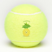 Cute pineapple cartoon illustratie tennisballen (Achterkant)