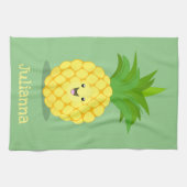 Cute pineapple cartoon illustratie theedoek (Horizontaal)