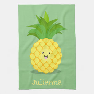 Cute pineapple cartoon illustratie theedoek