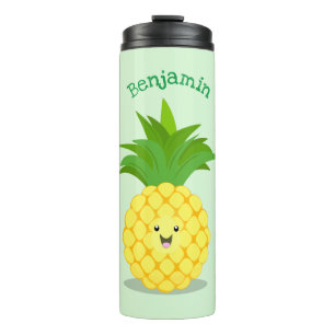 Cute pineapple cartoon illustratie thermosbeker