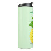 Cute pineapple cartoon illustratie thermosbeker (Gedraaid links)