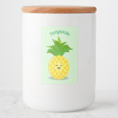 Cute pineapple cartoon illustratie voedselcontainer etiket (Voorkant)