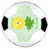 Cute pineapple cartoon illustratie voetbal (Gedraaid)