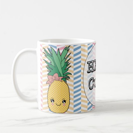 Cute Pineapple Fruit Kawaii Hallo Cutie Summer Koffiemok (Links)