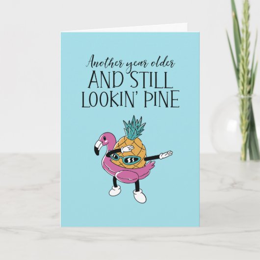 Cute Pineapple Fruit Pun Funny Birthday Kaart (Voorkant)