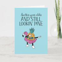Cute Pineapple Fruit Pun Funny Birthday Kaart
