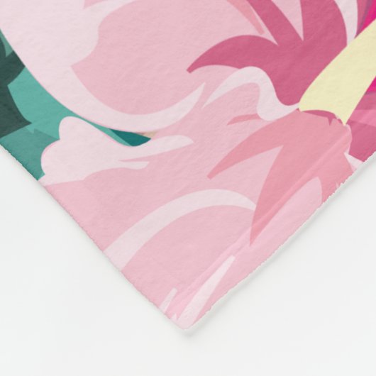 Cute Pineapple Gold striped Fleece Deken (Hoek)