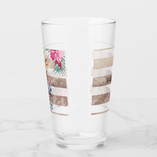 Cute Pineapple Gold striped Glas (Links)