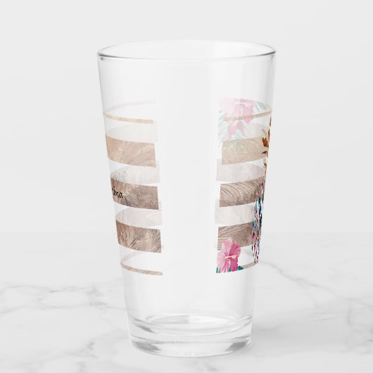 Cute Pineapple Gold striped Glas (Rechts)