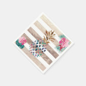 Cute Pineapple Gold striped Servet (Hoek)