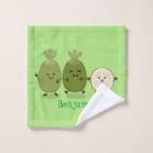 Cute pineapple guava feijoa cartoon bad handdoek (Wasdoekje)
