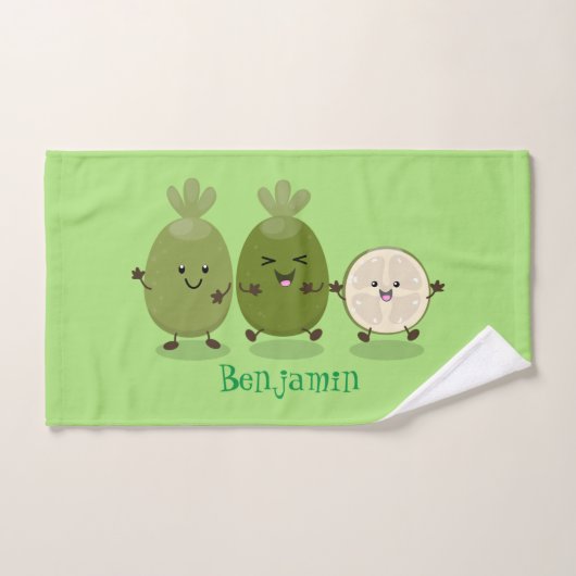 Cute pineapple guava feijoa cartoon bad handdoek (Handdoek)