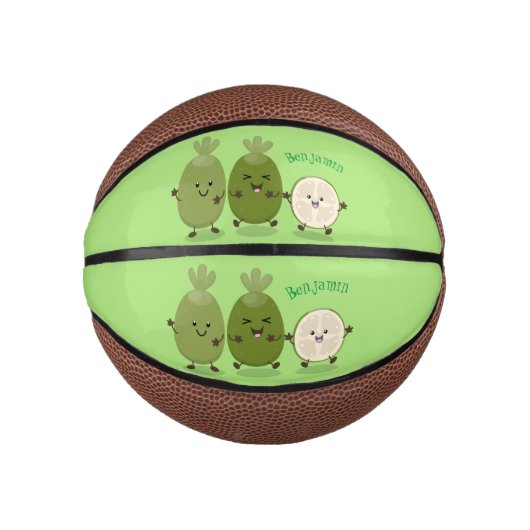 Cute pineapple guava feijoa cartoon basketbal (Voorkant)