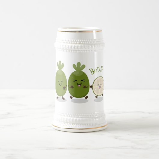 Cute pineapple guava feijoa cartoon bierpul (Center)