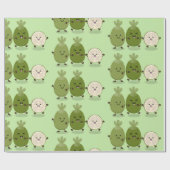 Cute pineapple guava feijoa cartoon cadeaupapier (Vlak)