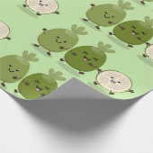 Cute pineapple guava feijoa cartoon cadeaupapier (Hoek)