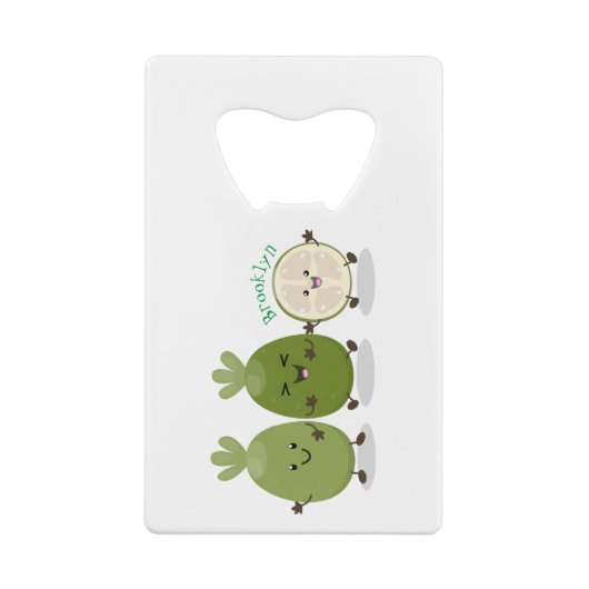 Cute pineapple guava feijoa cartoon creditkaart flessenopener (Achterkant)