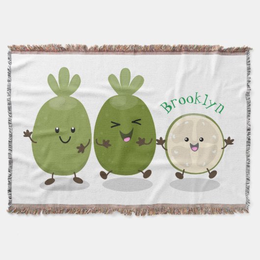 Cute pineapple guava feijoa cartoon deken (Voorkant)