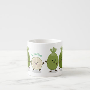 Cute pineapple guava feijoa cartoon espresso kop