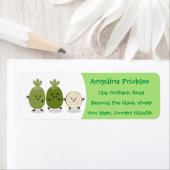 Cute pineapple guava feijoa cartoon etiket (Insitu)