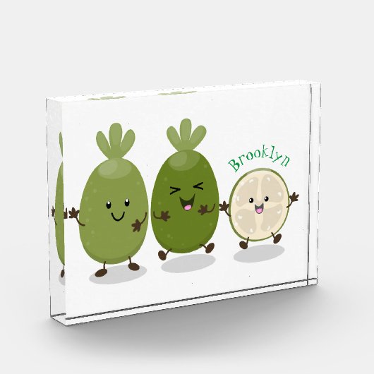 Cute pineapple guava feijoa cartoon fotoblokken (Links)