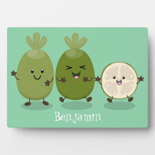 Cute pineapple guava feijoa cartoon fotoplaat