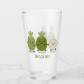 Cute pineapple guava feijoa cartoon glas (Achterkant)