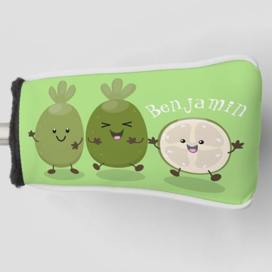 Cute pineapple guava feijoa cartoon golfheadcover (Voorkant)