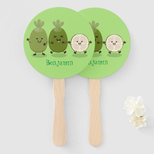 Cute pineapple guava feijoa cartoon handwaaier (Voorkant en achterkant)