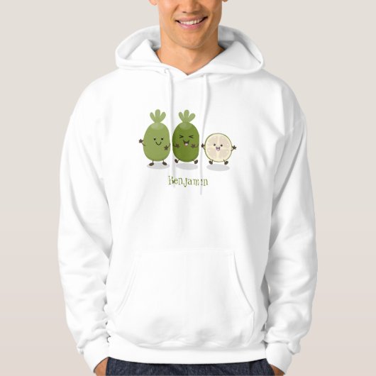 Cute pineapple guava feijoa cartoon hoodie (Voorkant)