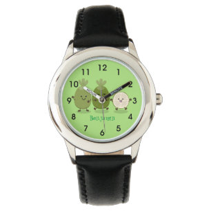 Cute pineapple guava feijoa cartoon horloge
