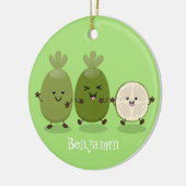 Cute pineapple guava feijoa cartoon keramisch ornament (Links)