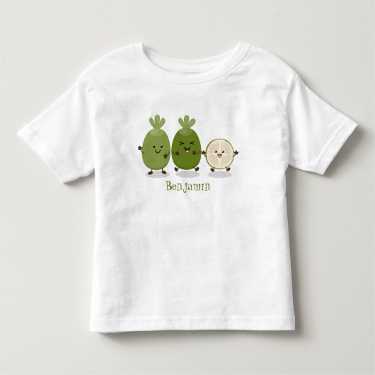 Cute pineapple guava feijoa cartoon kinder shirts (Voorkant)