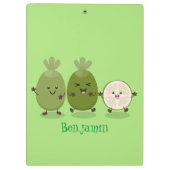 Cute pineapple guava feijoa cartoon klembord (Achterkant)