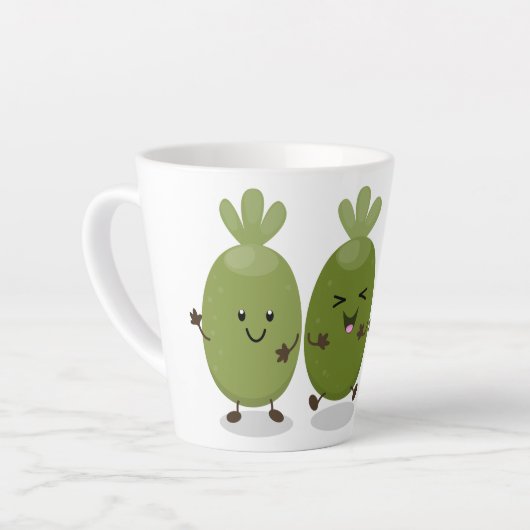 Cute pineapple guava feijoa cartoon latte mok (Linkerhoek)