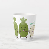 Cute pineapple guava feijoa cartoon latte mok (Voorkant)