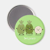 Cute pineapple guava feijoa cartoon magneet (Voorkant / Achterkant)