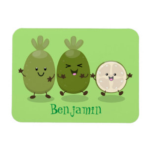 Cute pineapple guava feijoa cartoon magneet