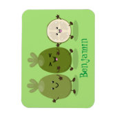 Cute pineapple guava feijoa cartoon magneet (Verticaal)