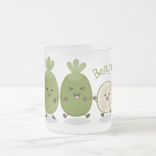 Cute pineapple guava feijoa cartoon matglas koffiemok
