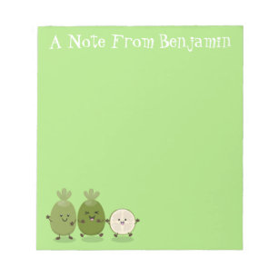 Cute pineapple guava feijoa cartoon notitieblok