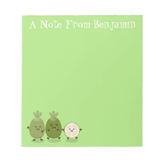 Cute pineapple guava feijoa cartoon notitieblok (Voorkant)
