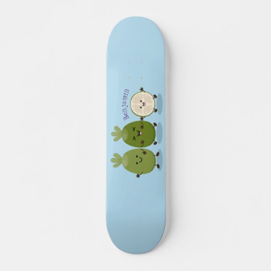 Cute pineapple guava feijoa cartoon persoonlijk skateboard (Voorkant)