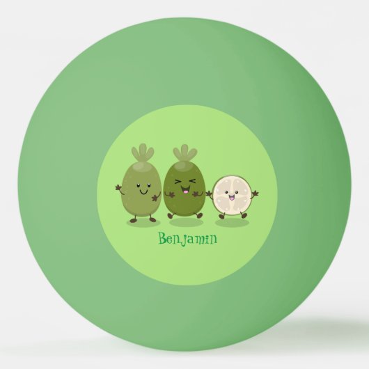 Cute pineapple guava feijoa cartoon pingpongbal (Voorkant)