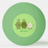 Cute pineapple guava feijoa cartoon pingpongbal (Achterkant)
